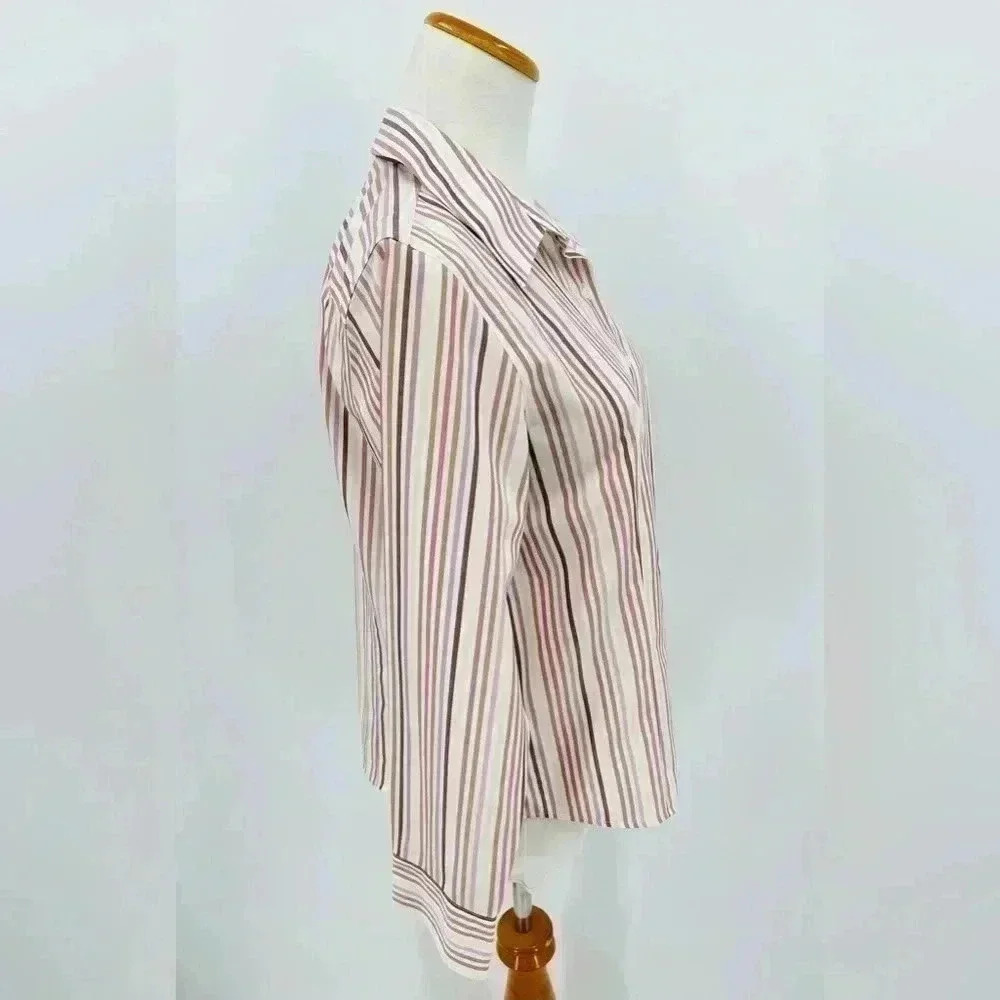 Talbots Vertical Striped Button Down Collared Shi… - image 4